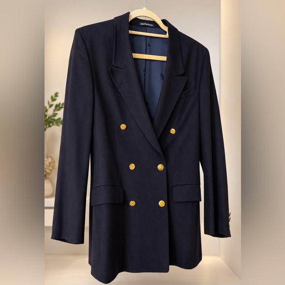 Burberry Jackets & Blazers - Burberry Vintage 100% Wool Tailored Double-Breasted Blazer